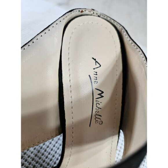 Anne Michelle Women's Brown Pointy Toe Instep Strap Solid  Heels Size 8.5 - Picture 3 of 9